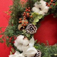 クリスマスリース　ハンドメイド　一点物の画像