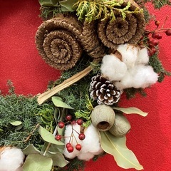 クリスマスリース　ハンドメイド　一点物の画像