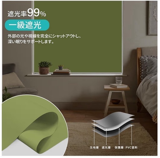 グリーン ロールスクリーン 新品未開封　幅85×丈200
