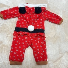 ミニー　サンタ　ロンパース　フリース　80の画像