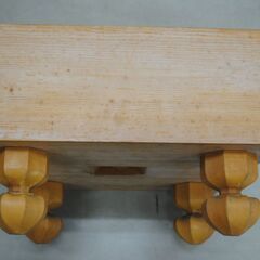 [1771]国産　木製　囲碁盤 19x19　6寸　脚付き　へそ有　昭和レトロの画像