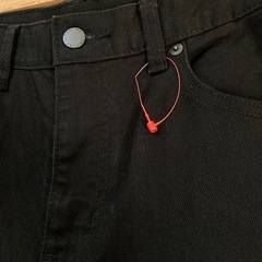 【新品】GU スリムテーパード アンクルジーンズ ブラック 黒 Ｍの画像