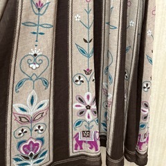 民族刺繍ガーリーワンピース ノースリーブ カーディガン付き　フレアスカート ビンテージの画像