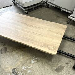 昇降テーブル ダイニングテーブル 幅90cm 奥行48cm 木目調 キャスター付き 無段階高さ調節可 ☆札幌市 白石店 の画像