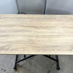 昇降テーブル ダイニングテーブル 幅90cm 奥行48cm 木目調 キャスター付き 無段階高さ調節可 ☆札幌市 白石店 の画像