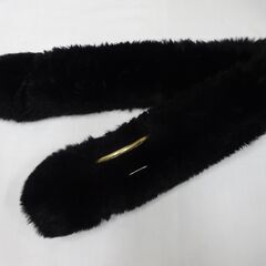 ( E-80 )ファーマフラー ティペット ２つセット ブラック 黒 差し込みマフラー マグネットマフラー フリーサイズ 中古の画像