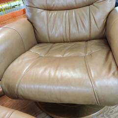 【愛品倶楽部柏店】NITORI ニトリ 本革パーソナルチェア オットマン付 リクライニング機能付 ラルフ3 1人用の画像