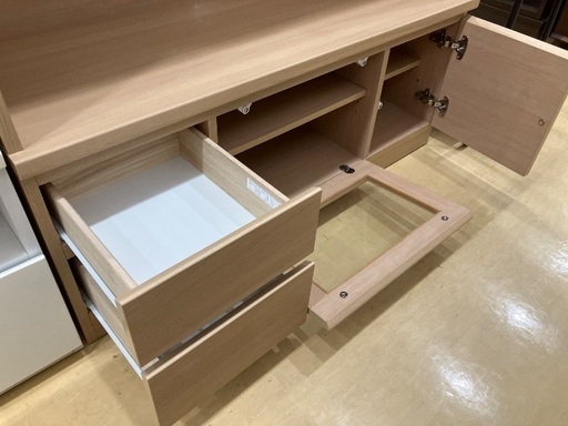 【軽トラック貸出有】テレビボード　ニトリ　ハイタイプ　３枚扉　引き出し付　軽度の使用感有　程度B 軽トラック貸出有】テレビボード ニトリ ハイタイプ 3枚扉 引き出し付