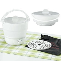 YAZAWA 折りたたみ式 トラベル マルチクッカー 海外対応 海外旅行 鍋 シリコン製 全世界対応 ヤザワの画像