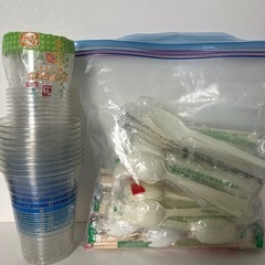 【もらってください】割り箸・スプーン・プラカップの画像