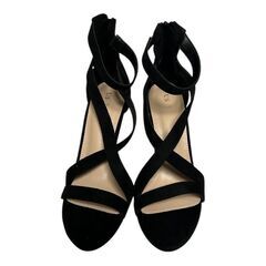  ジッパー アンクルストラップ サンダル ピンヒール レディース 24.5cmの画像