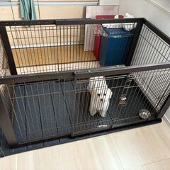 リッチェル 木製スライドペットサークル ワイド + 屋根面の画像