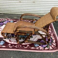 高級藤椅子★ラタン★オットマン★チェアの画像