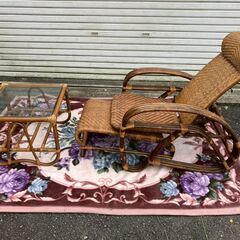 高級藤椅子★ラタン★オットマン★チェアの画像