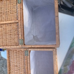 北欧 蓋付きかご バスケット 収納 2個セットの画像