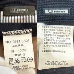 ユーピーレノマU.P renomaメンズニット トレーナー ジャンパー ジャンバー ブルゾン 紳士服 トップスブラック　黒色系 無地ロゴ綿表示サイズＬ肩幅　48センチ 身幅　56センチ 袖丈　45センチ 着丈　69センチメンズ（men’s）男性用の画像