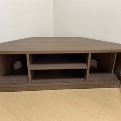 ブラウン コーナー型 テレビ台の画像