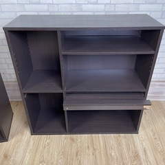 【2台セット】収納ラック 収納棚 ディスプレイラック　扉付きの画像