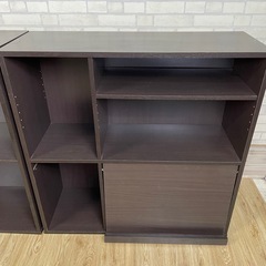 【2台セット】収納ラック 収納棚 ディスプレイラック　扉付きの画像