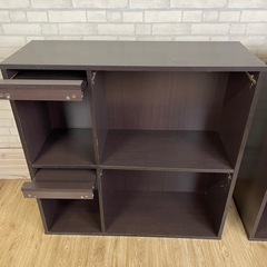 【2台セット】収納ラック 収納棚 ディスプレイラック　扉付きの画像