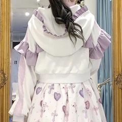 axes femme kawaii　フリルジャージブルゾン 薄紫×白 Mサイズの画像