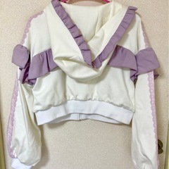axes femme kawaii　フリルジャージブルゾン 薄紫×白 Mサイズの画像