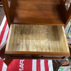 万代店　木製　欅　電話台　キャビネット　観音開き　収納　和風　の画像