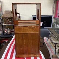 万代店　木製　欅　電話台　キャビネット　観音開き　収納　和風　の画像