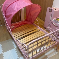 IKEA ベットMINNEN ミンネン ライトピンク, の画像