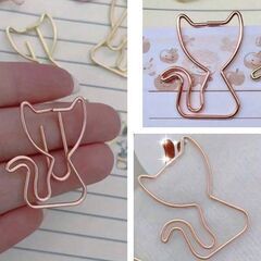 ネコちゃんペーパークリップ10個セット（ローズゴールド）の画像