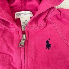 ポロ・ラルフ・ローレン フード付きパーカー薄手　ピンク　女の子　9Mの画像