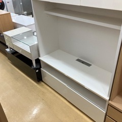 【軽トラック貸出サービス有】ニトリ　テレビボード　PORTE-120TV ハイタイプ　ｷｽﾞ•ﾖｺﾞﾚ有　程度B 幅120cm ホワイトの画像