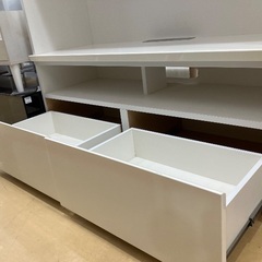 【軽トラック貸出サービス有】ニトリ　テレビボード　PORTE-120TV ハイタイプ　ｷｽﾞ•ﾖｺﾞﾚ有　程度B 幅120cm ホワイトの画像