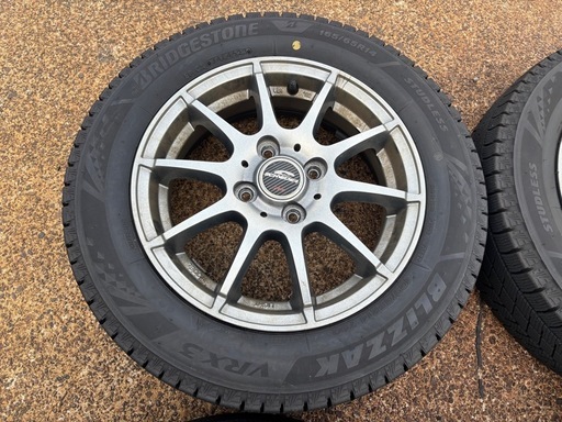 ブリザック VRX3 165/65R14冬タイヤ アルミ付4本セット