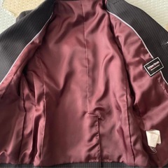 黒いストライプスーツ　110 入学式　キッズフォーマルの画像