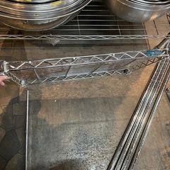 【引き取り限定】中古品　キャスター付きアルミラック　アイリスオーヤマの画像