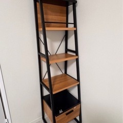 オープンラック ウォールシェルフ ヴィンテージ調 NEITS 幅45cm （ 送料無料 ラック シェルフ 本棚 収納棚 スチールラック 木目 スチール 収納 収納ラック 飾り棚 棚 ディスプレイラック スチール脚 ブルックリン シンプル おしゃれ ） の画像