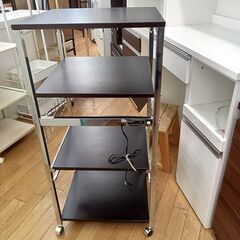 ★リユースのサカイつくば店★TK7511  レンジ台 ブラウン H115×D56×W56 クリーニング済みの画像