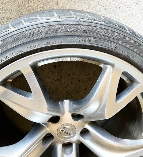 【取引予定者決定】日産　フェアレディZ34 純正ホイール・タイヤ4本セット ニッサン Z34 フェアレディZ アルミホイール 純正 18インチ 8J 9J