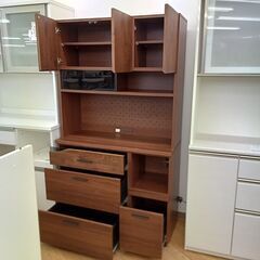 ★リユースのサカイつくば店★TK7513 東馬 食器棚 ブラウン H185×D45×W105 クリーニング済みの画像