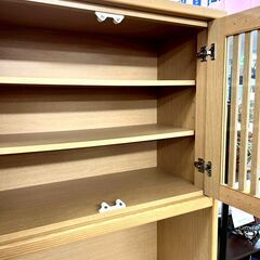 ニトリ キッチンボード ビゼン 80KB 食器棚 ナチュラルの画像