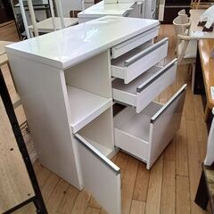 ★リユースのサカイつくば店★TK7515  レンジ台 ホワイト H96×D48×W99 クリーニング済みの画像