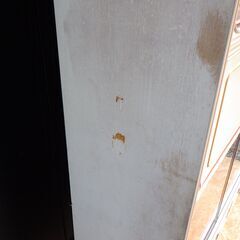 昭和 レトロ 食器棚 ポップ オレンジ ヴィンテージ ガラス戸 アンティーク 当時物 現状品 併売の画像