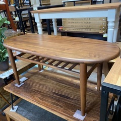 ⭐️オシャレ⭐️センターテーブル 丸いフォルム 棚付き No.2647 KEの画像