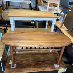 ⭐️オシャレ⭐️センターテーブル 丸いフォルム 棚付き No.2647 KEの画像