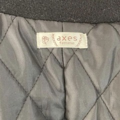 axes femme フードとケープ付コート ロング M 黒の画像