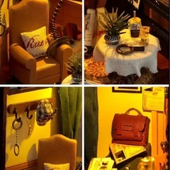 探偵事務所　ドールハウス　ミニチュアハウス　手作りキットセット　クラフトキットの画像