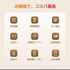 【抱き合わせ割引あり】【新品未使用】電気ブランケット3段階温度調節の画像