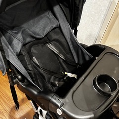 【美品】二人乗り　ベビーカー　二人でゴーDX　デニム　カトージ レインカバー付き の画像
