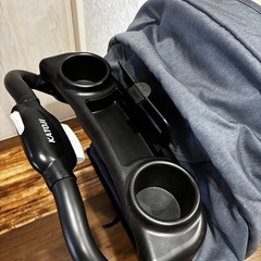 【美品】二人乗り　ベビーカー　二人でゴーDX　デニム　カトージ レインカバー付き の画像